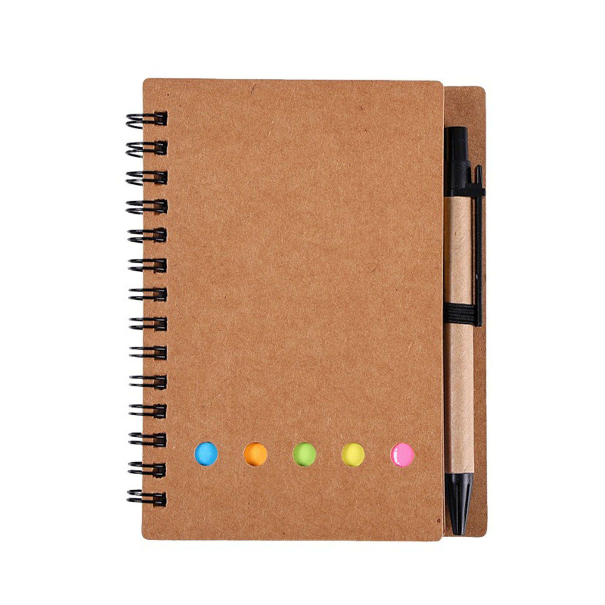 Spiral Notebook With Sticky Notes Pens 4