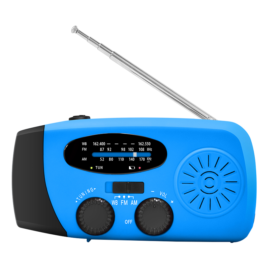 ResQ Emergency Radio – AM/FM/NOAA with LED Flashlight, 1000mAh Power Bank, Solar & Hand Crank 1