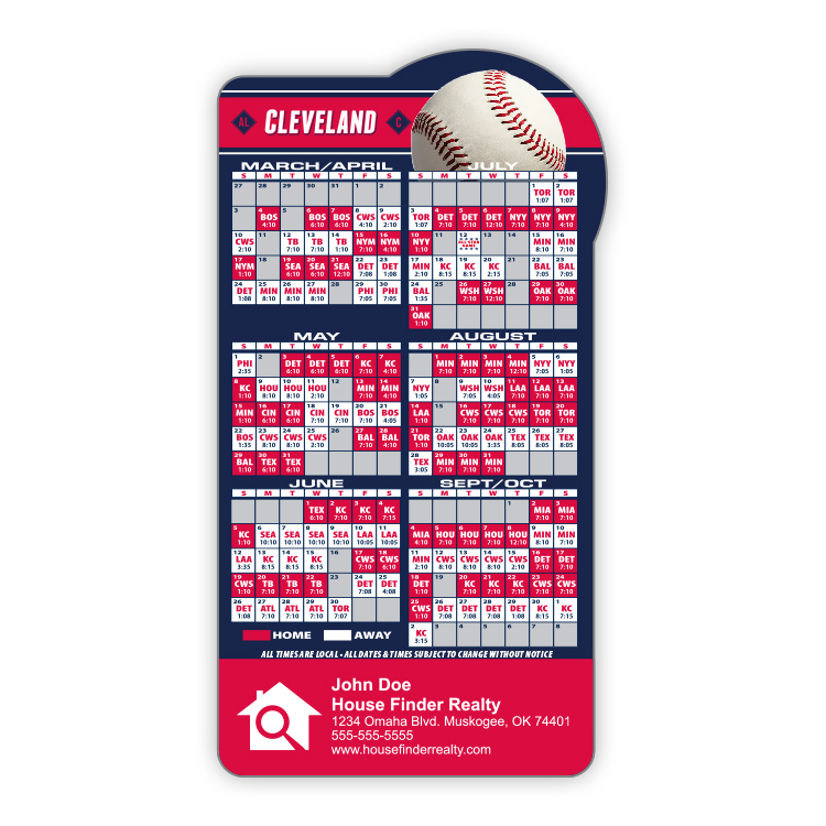 Magnet Sport Schedules - Baseball Shape (3.875x7.25) - 20 mil. 3