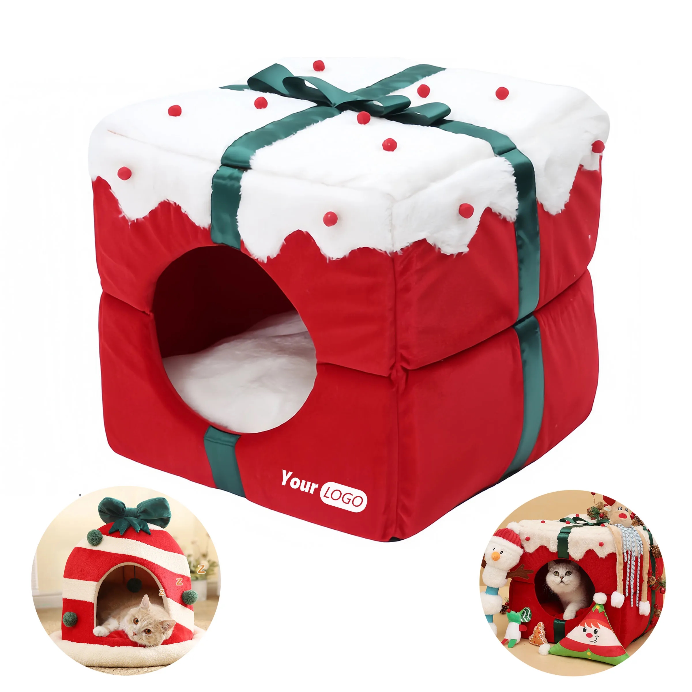 Fleece Christmas Removable Pet Cat Litter 5