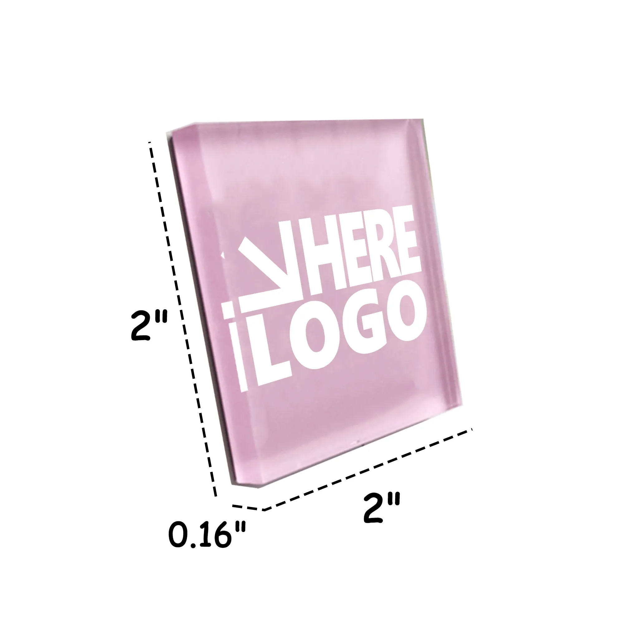 MOQ 50 Custom Square Acrylic Refrigerator Magnet 2"x 2" 3