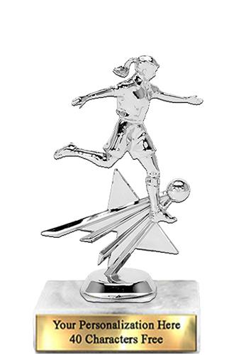 Trophy: 7", 2x3 white marble base, Star Figure Soc 1