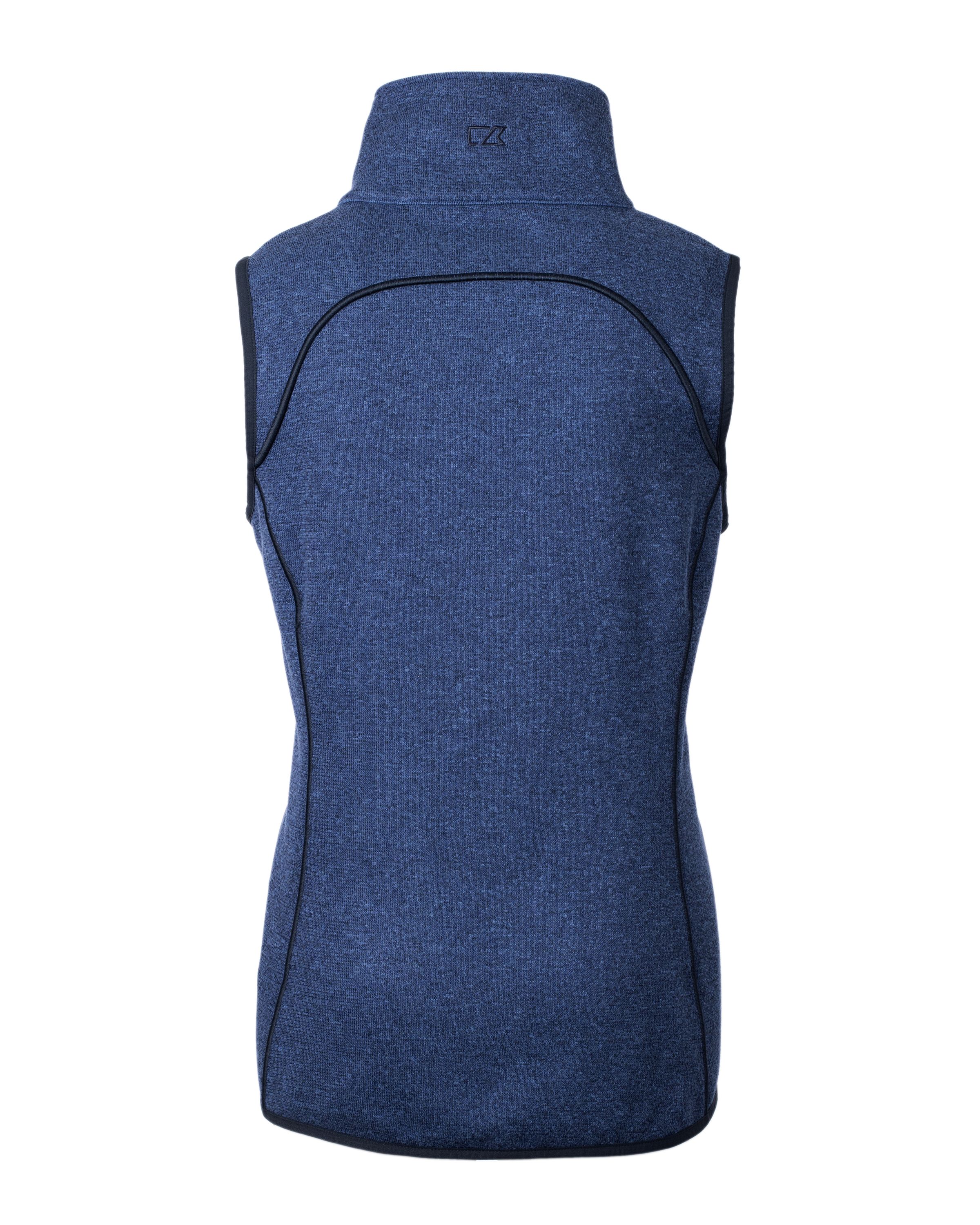 Cutter & Buck Mainsail Sweater-Knit Womens Full Zip Asymmetrical Vest 66