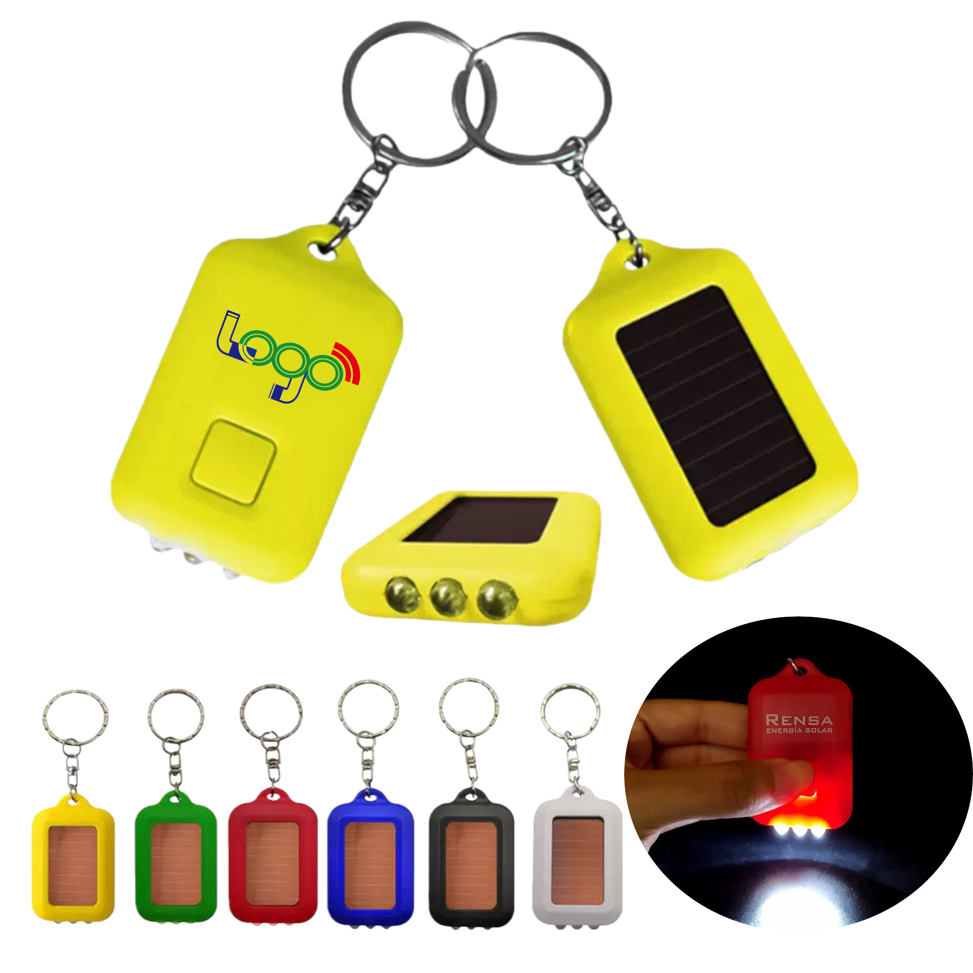 Solar Power 3 LED Light Keychain 1