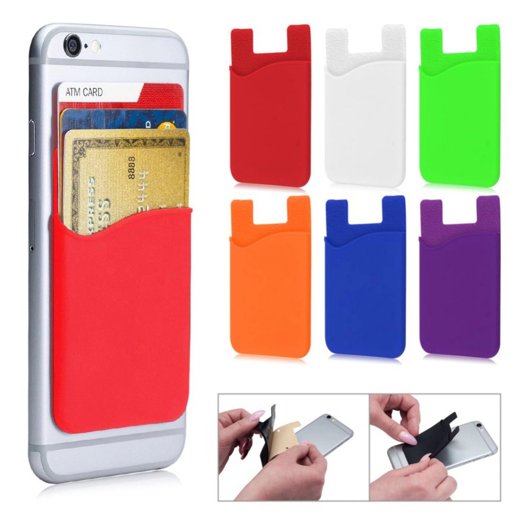 Silicone Stick-On Phone Card Holder Wallet 1