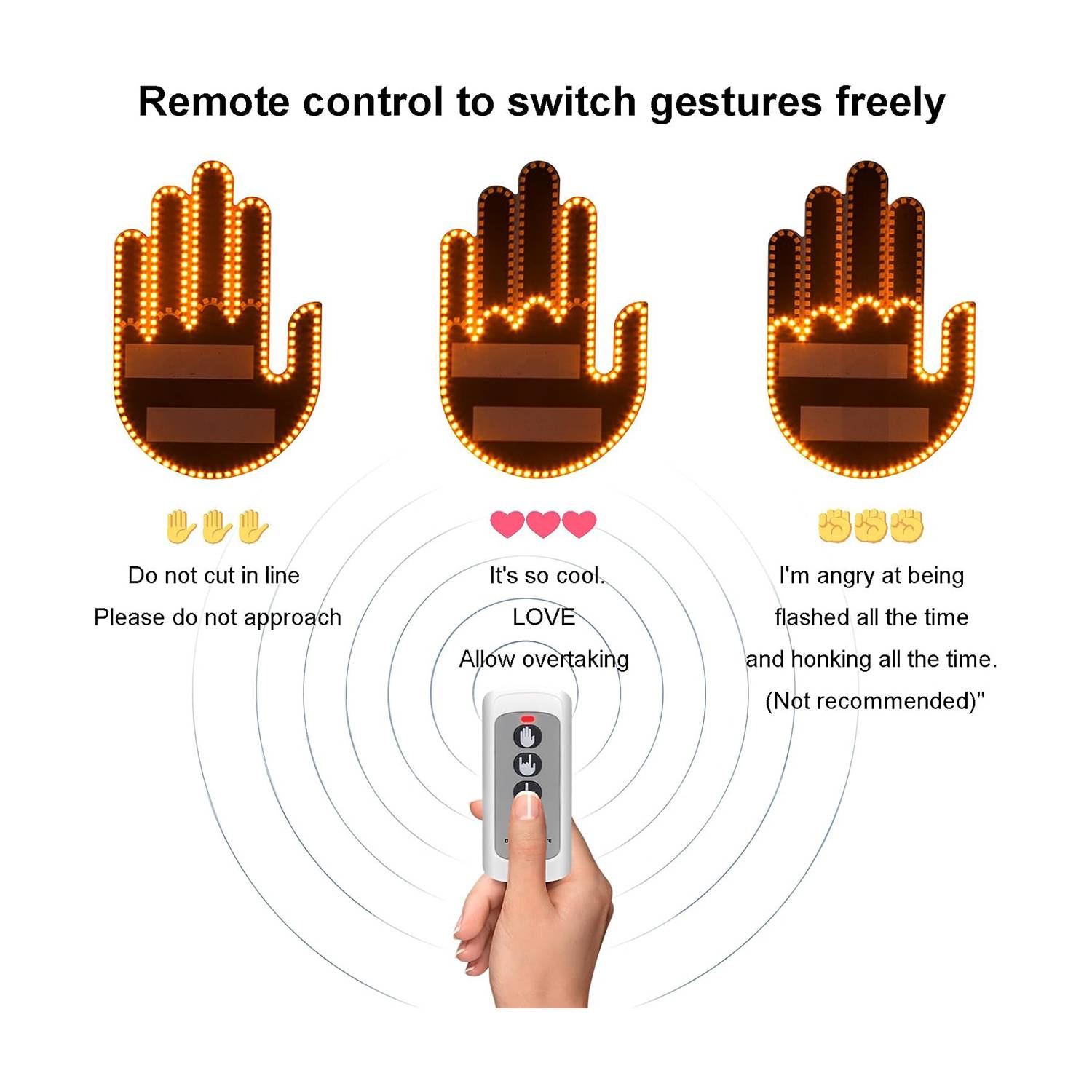 Glogesture Remote Control Hand Light For Car 4
