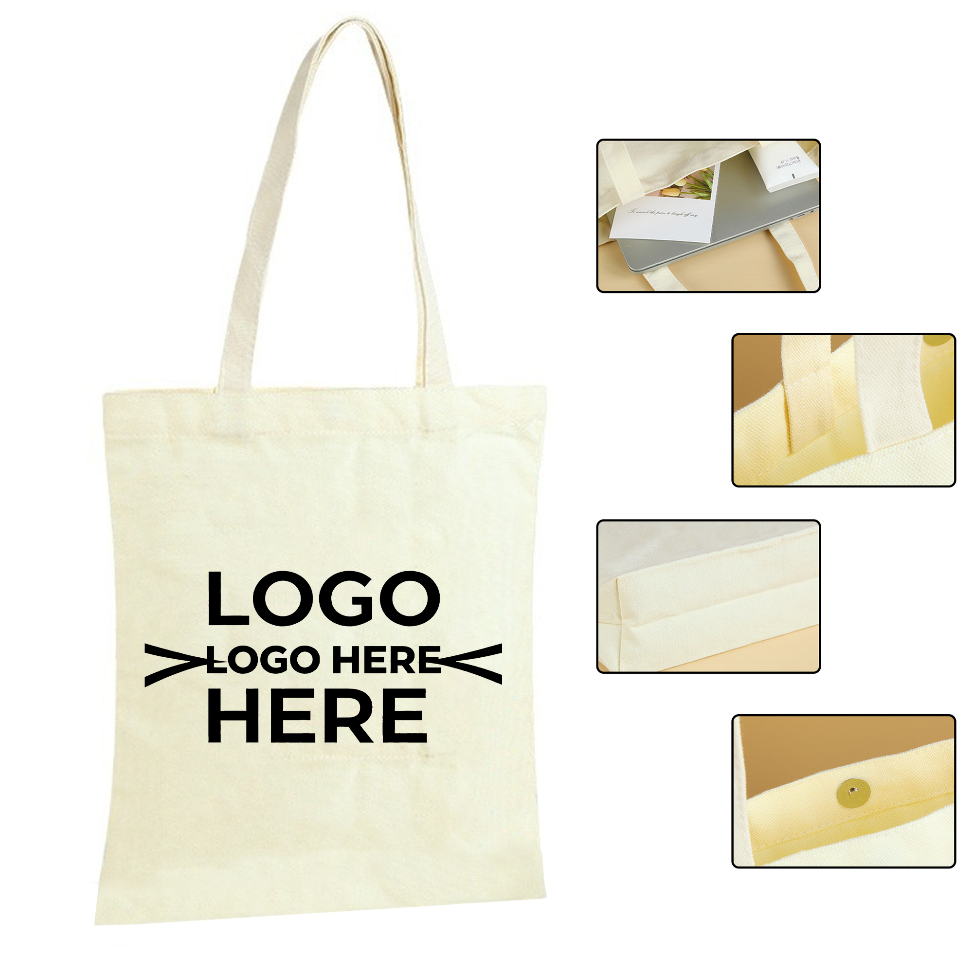 Ecofriendly Canvas Shopper Bag, custom tote bag with logo imprint 2