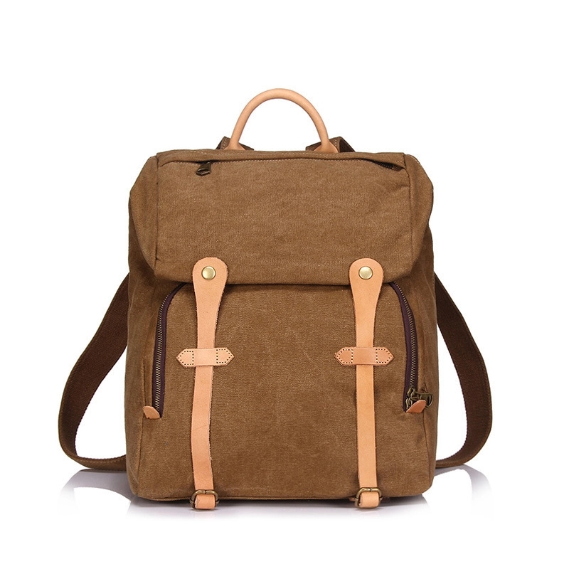 Vintage Waxed Canvas Leather Backpack 4