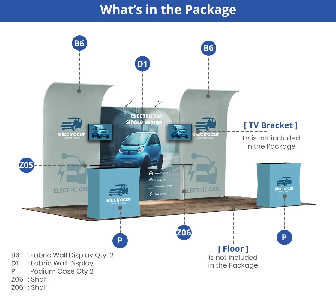 20ft Inline Trade Show Booth - Modular Setup 11