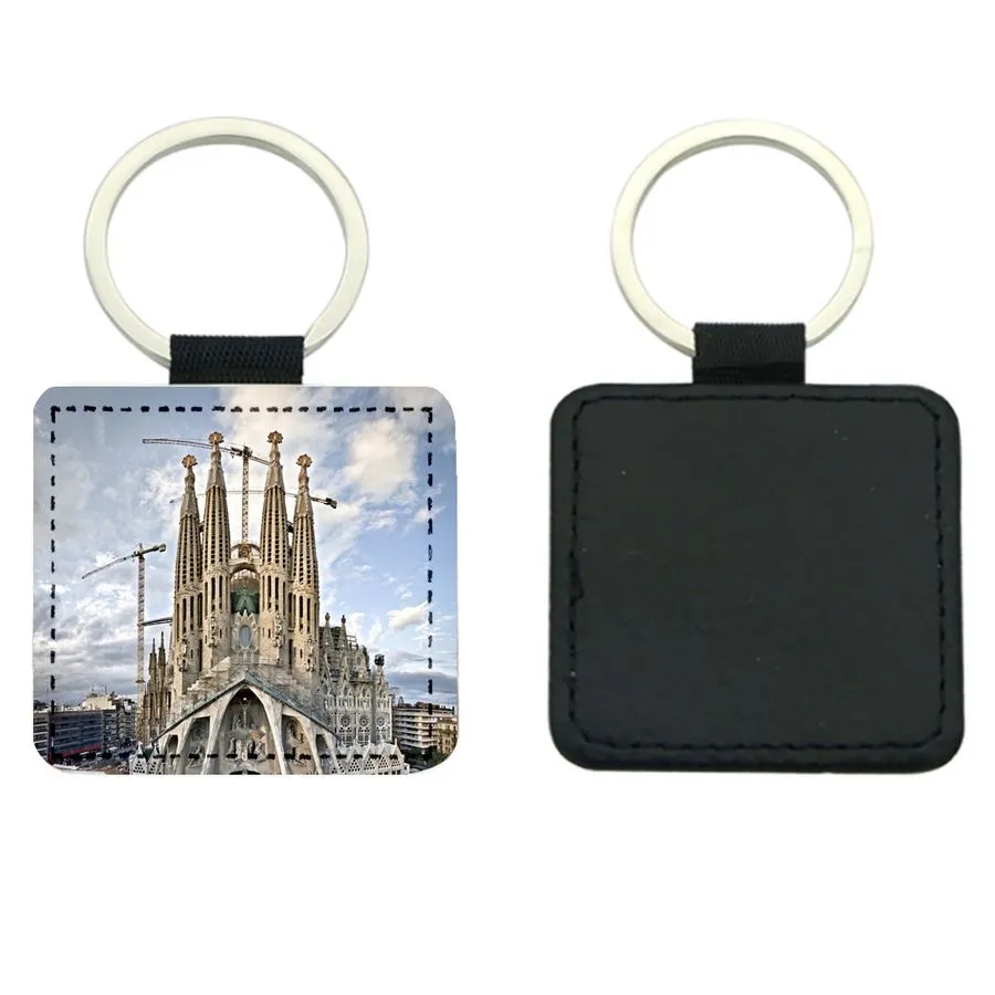 Square Leather Keychain 9