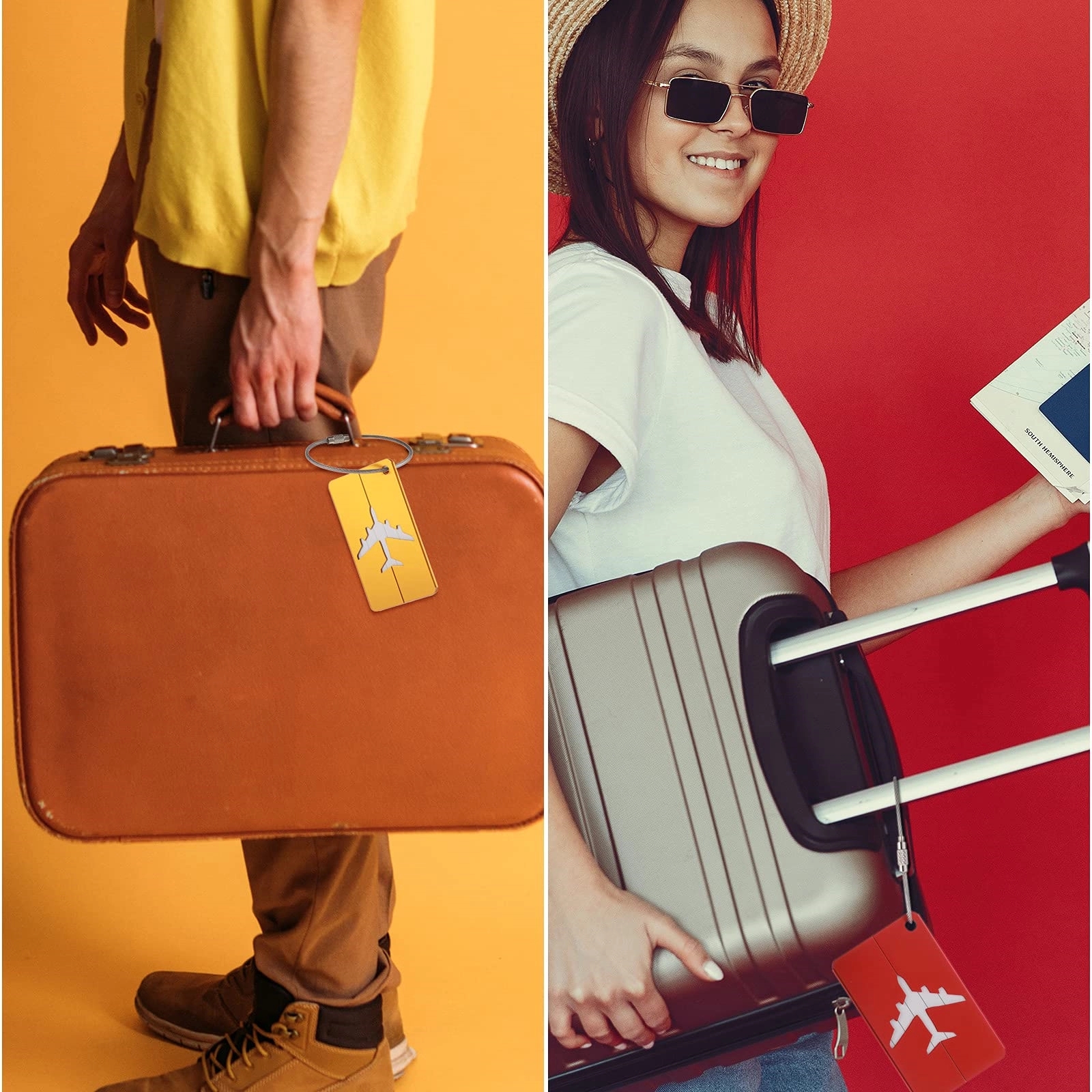 Durable Airplane Aluminum Luggage Tag 5