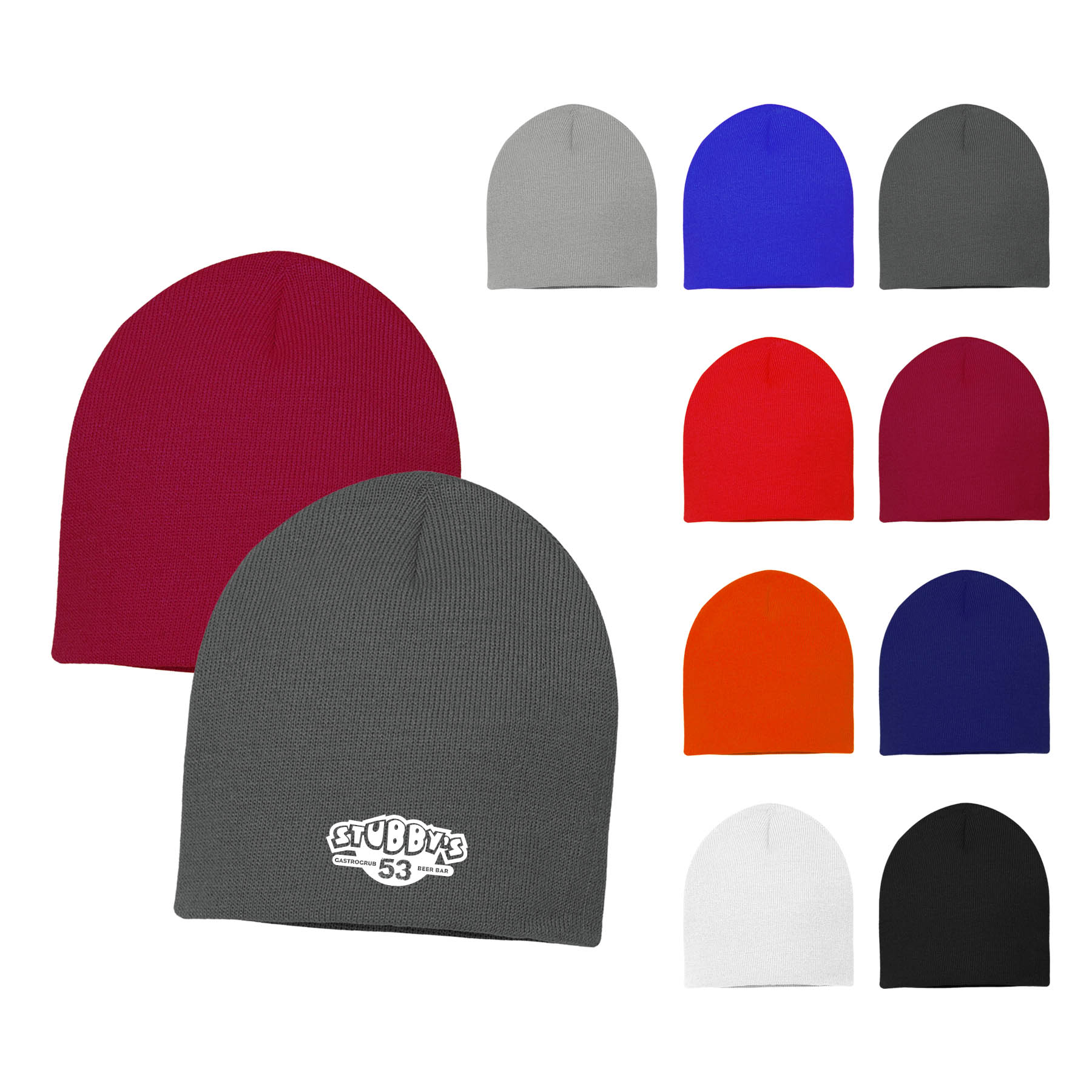 8" High Acrylic Beanie Cap 3