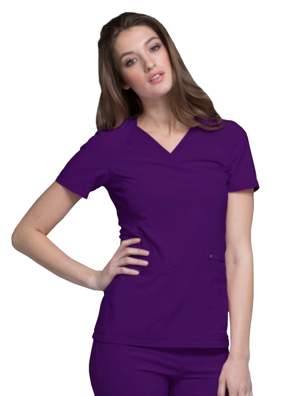 Cherokee - iFlex - Women's 2 Pocket V-Neck Knit Side Panel Top 26