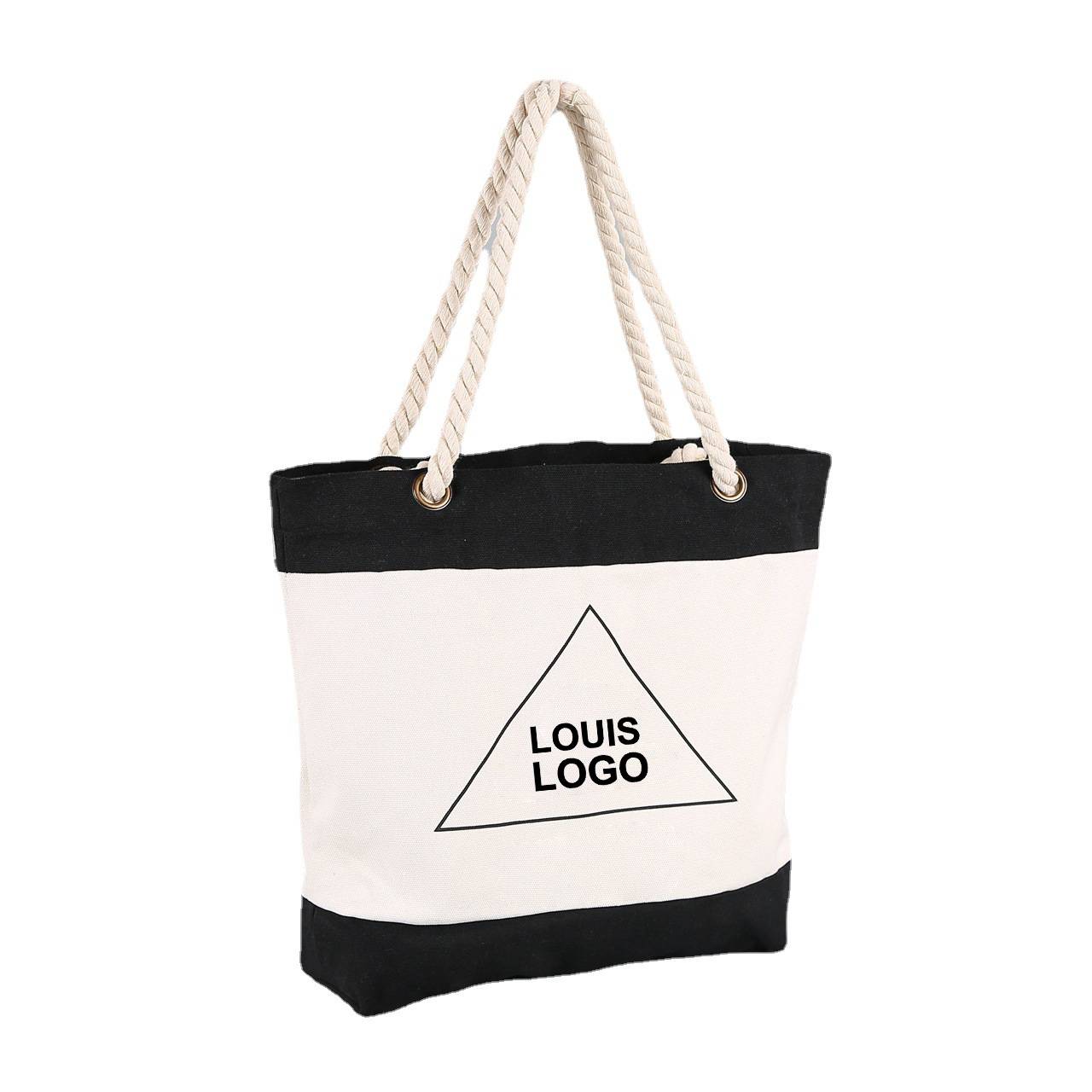 Cotton Tote Bag with Rope Handle, custom tote bag with logo imprint 2