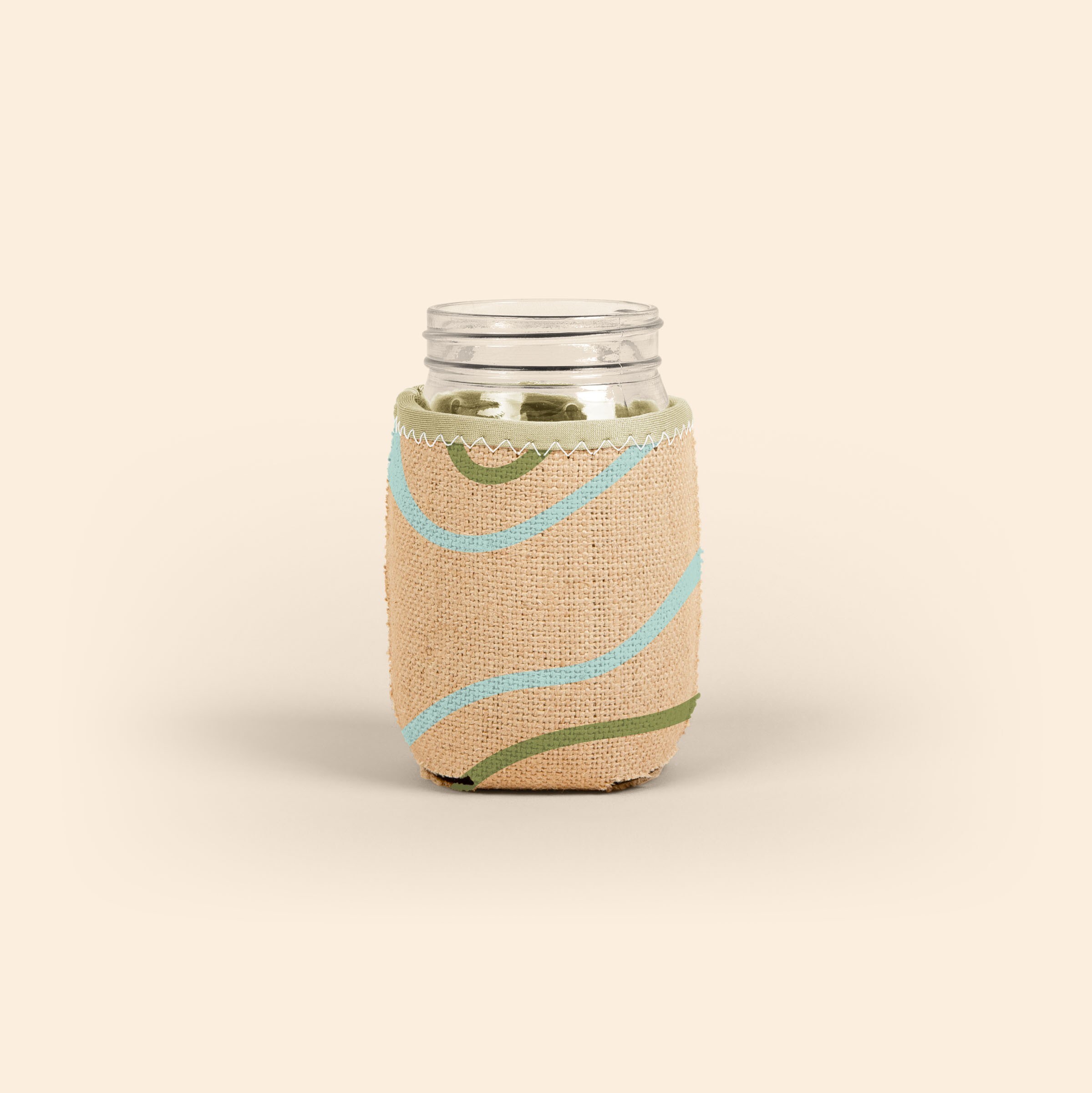 JAR KADDY - BURLAP WITH BIAS TRIM
