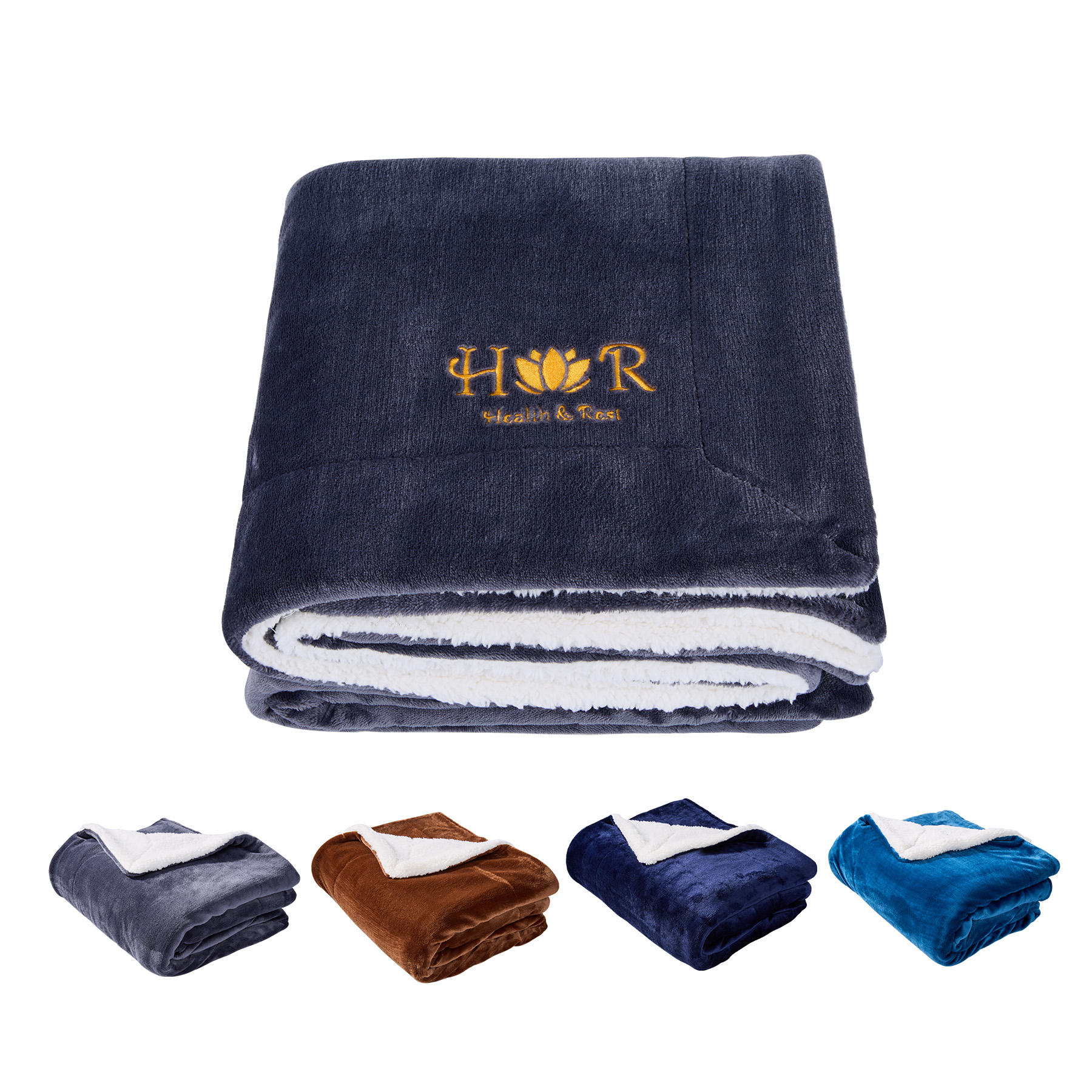 Dual Layer Soft Micro Mink Sherpa Blankets 50" X 60" 3