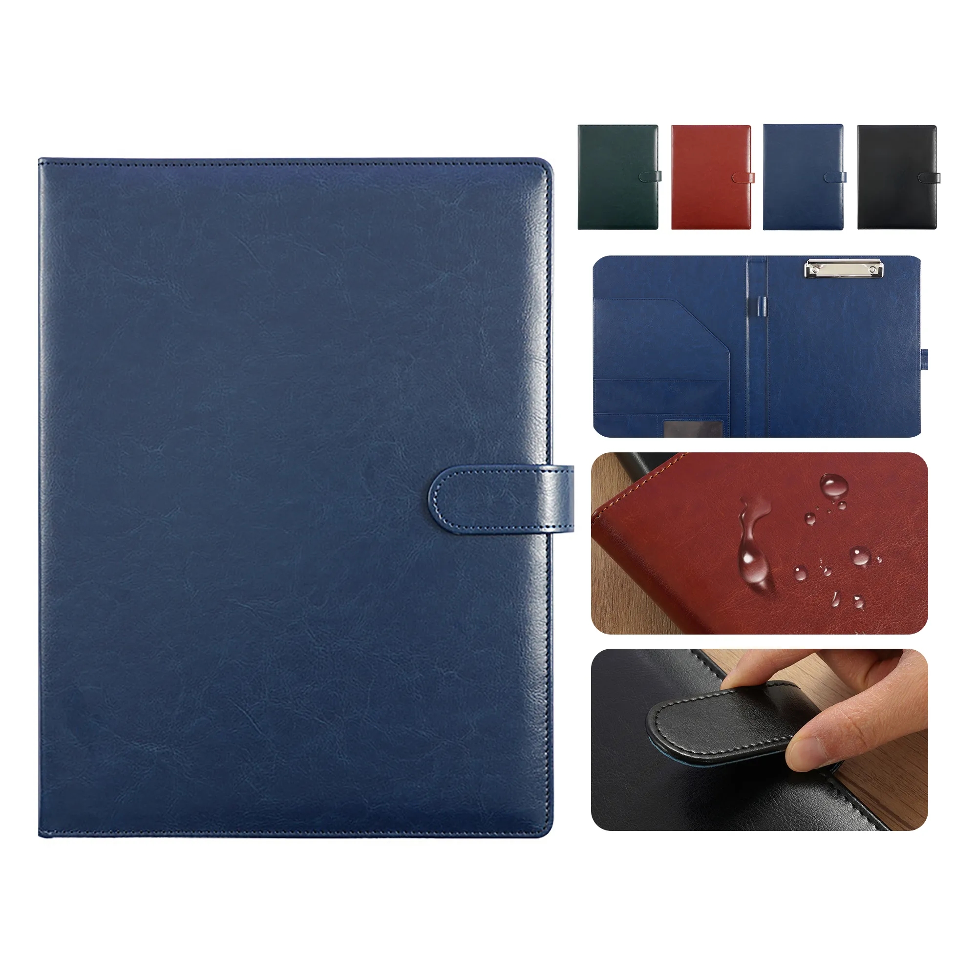 MOQ 40 A4 Leather File Organizer with Magnetic Closure 8