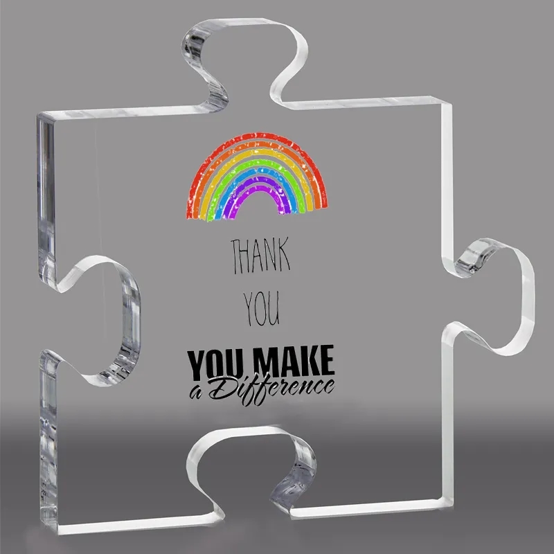 Puzzle Piece Clear Acrylic Award 4