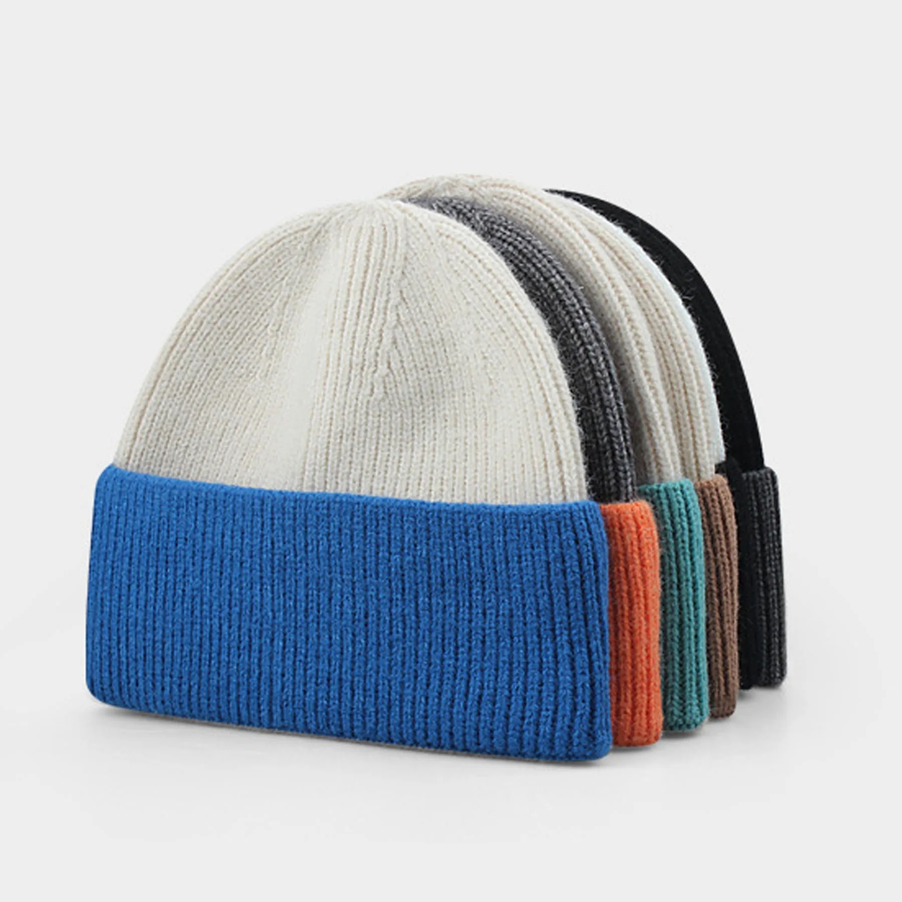 Color Block Double-Layer Knitted Hat 1