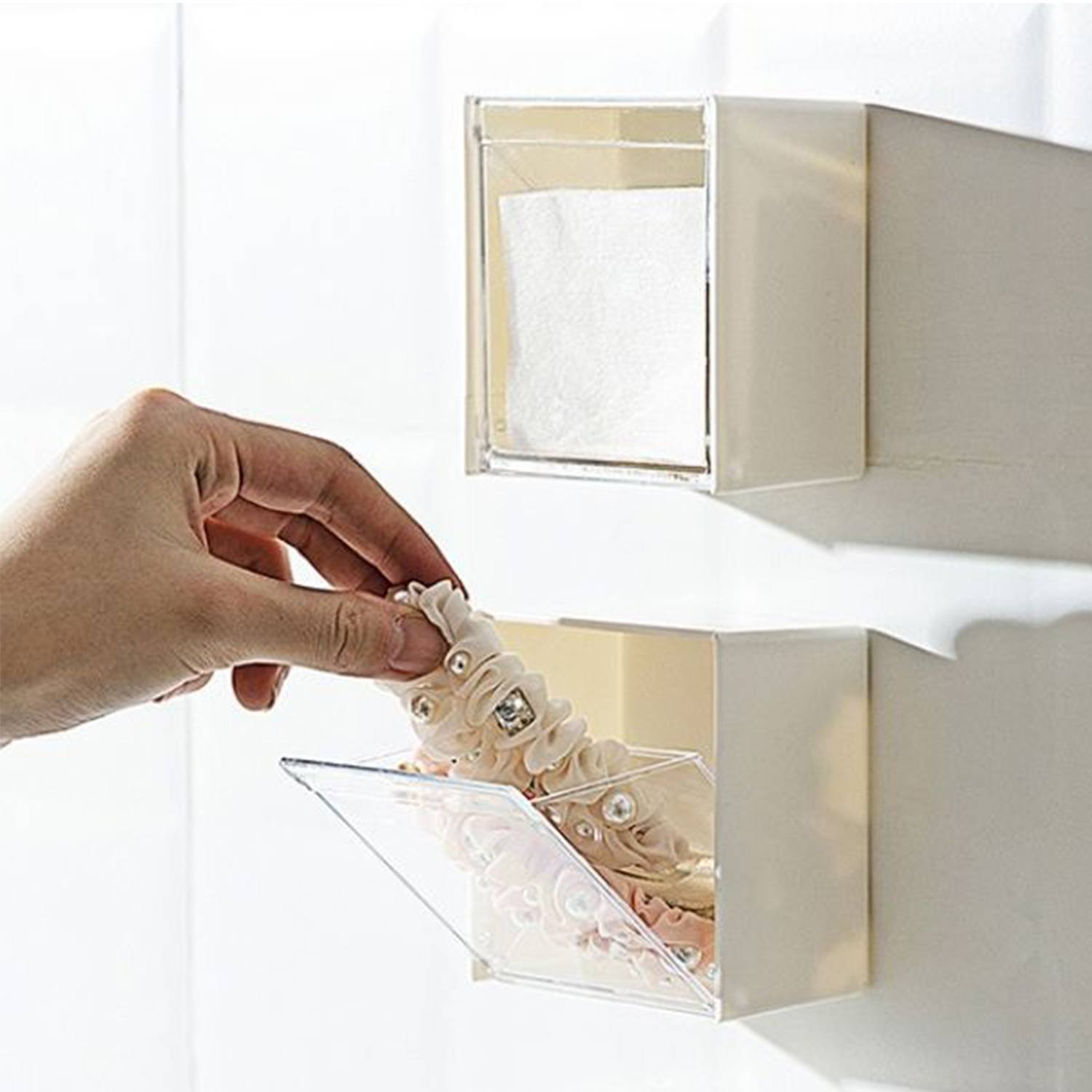 Dustproof Wall Mounted Plastic Flip Lid Organizer 5