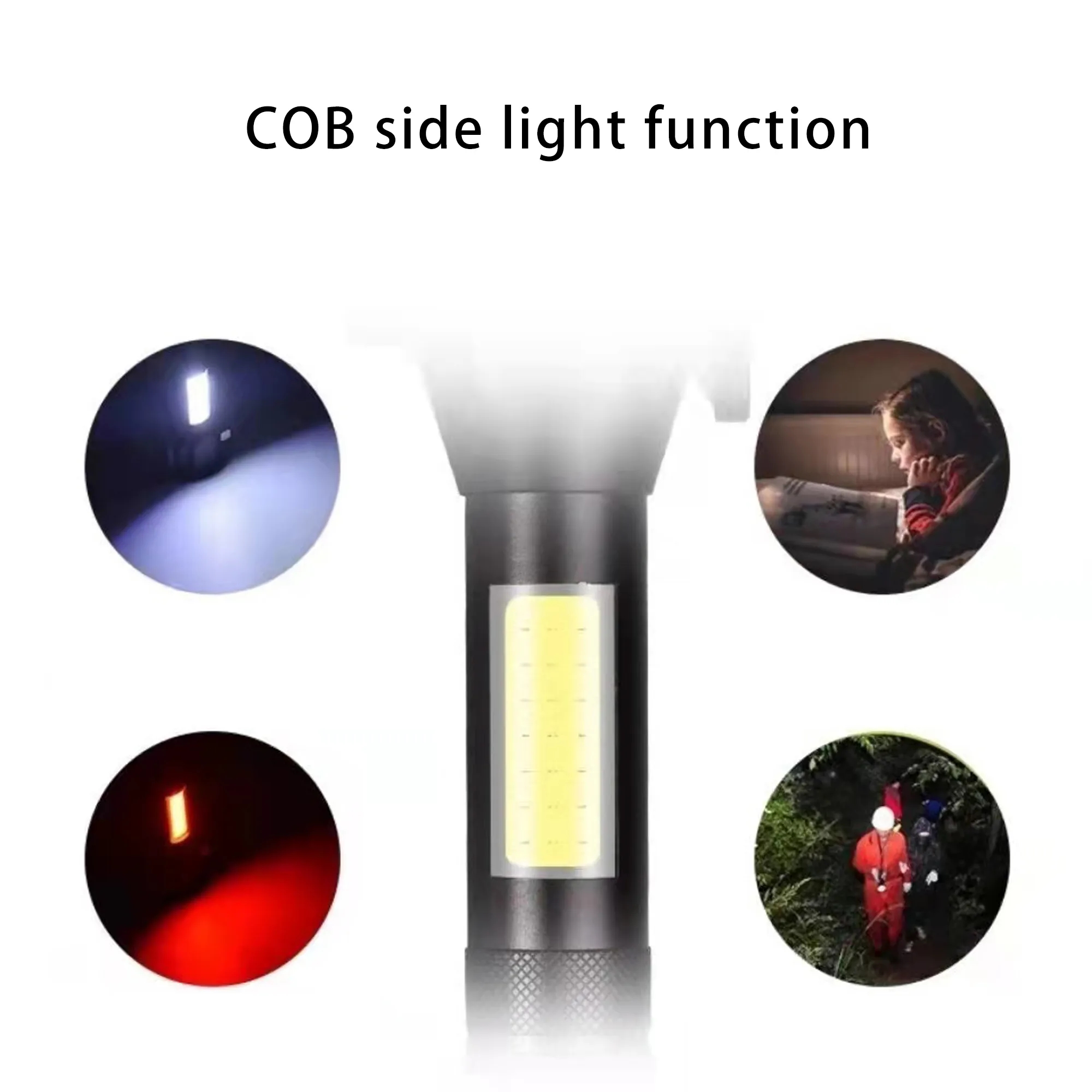 Portable COB Emergency Flashlight with Car Safety Hammer 4