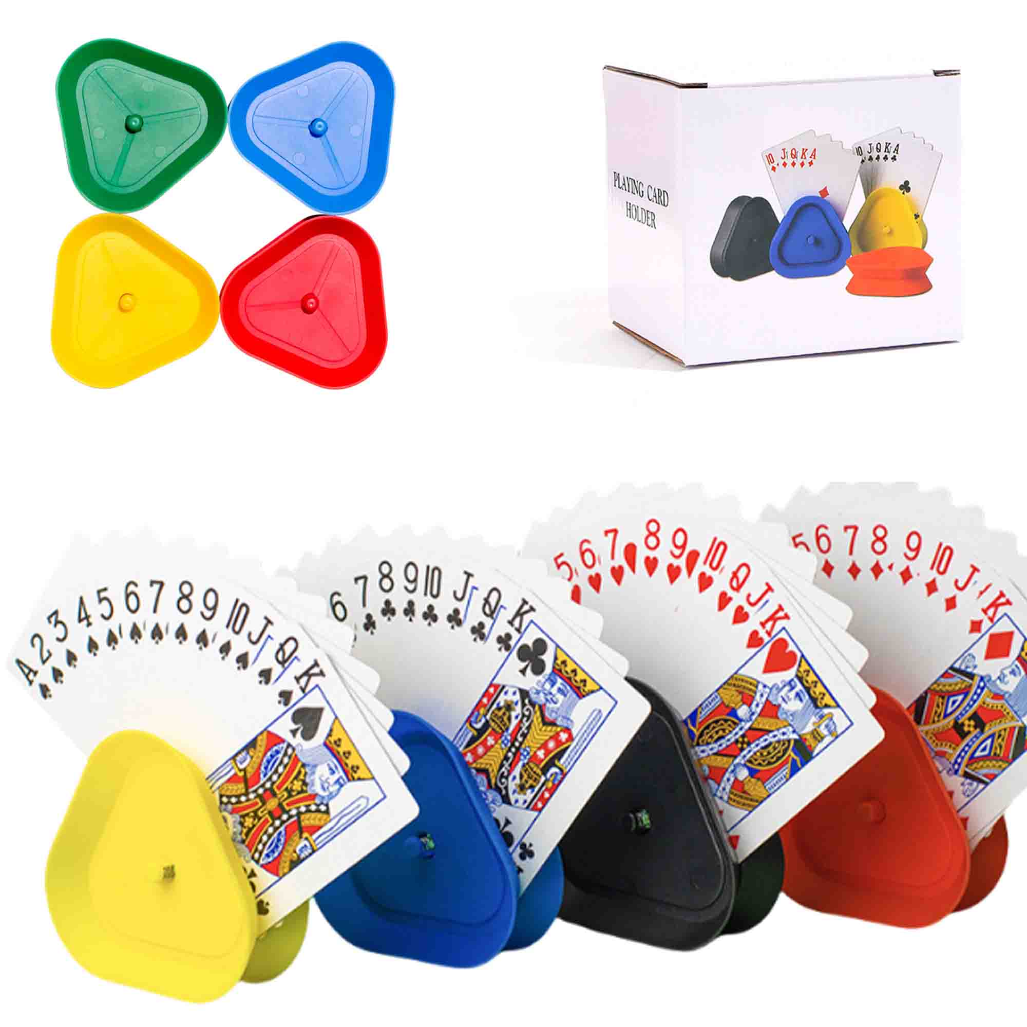 Triangle Shaped Hands Free Poker Holder Tray 2
