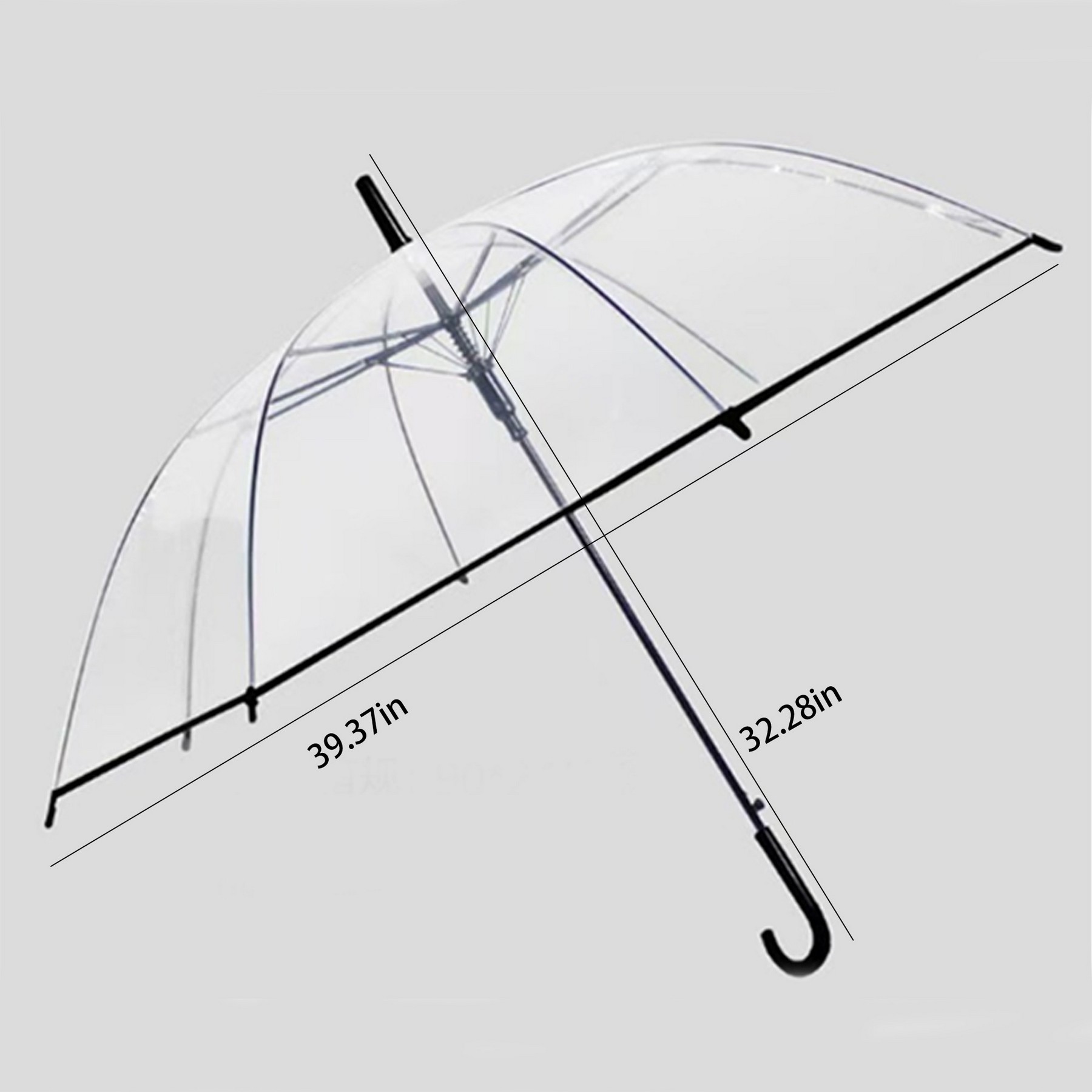 Transparent Long Handled Umbrella 2