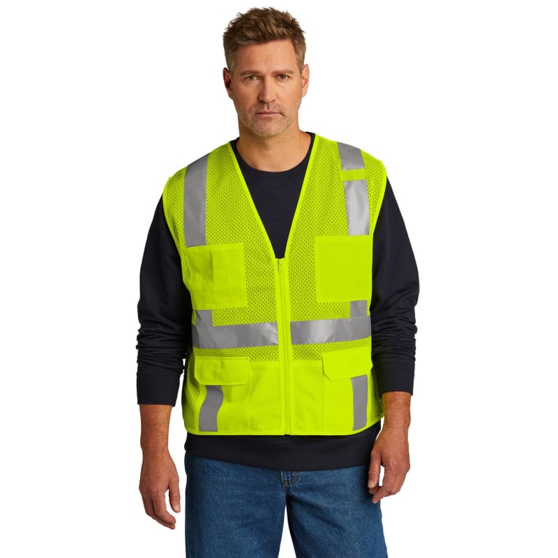 CornerStone ANSI 107 Class 2 Mesh Six-Pocket Zippered Vest. 4