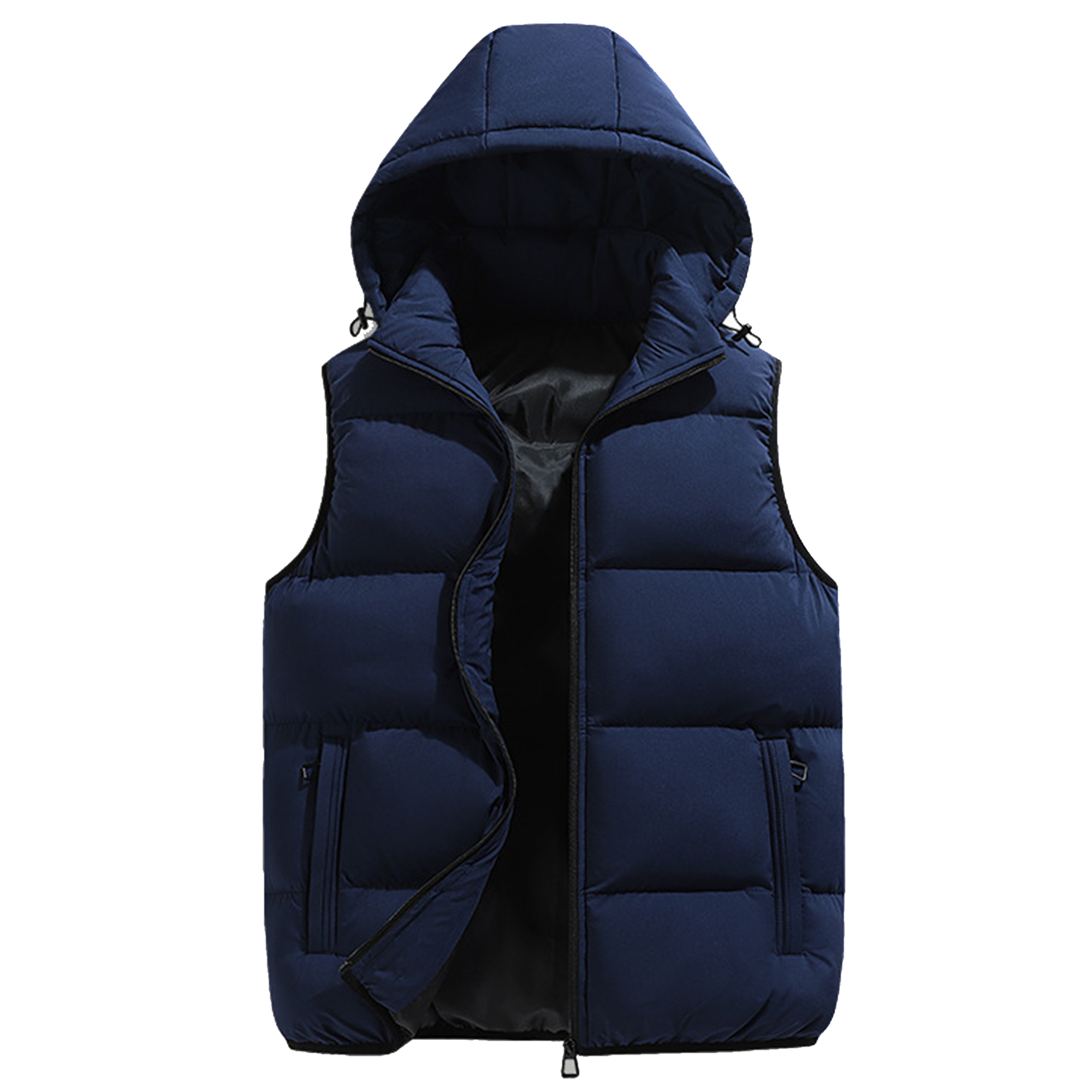 Solid Color Hooded Vest for Men 5