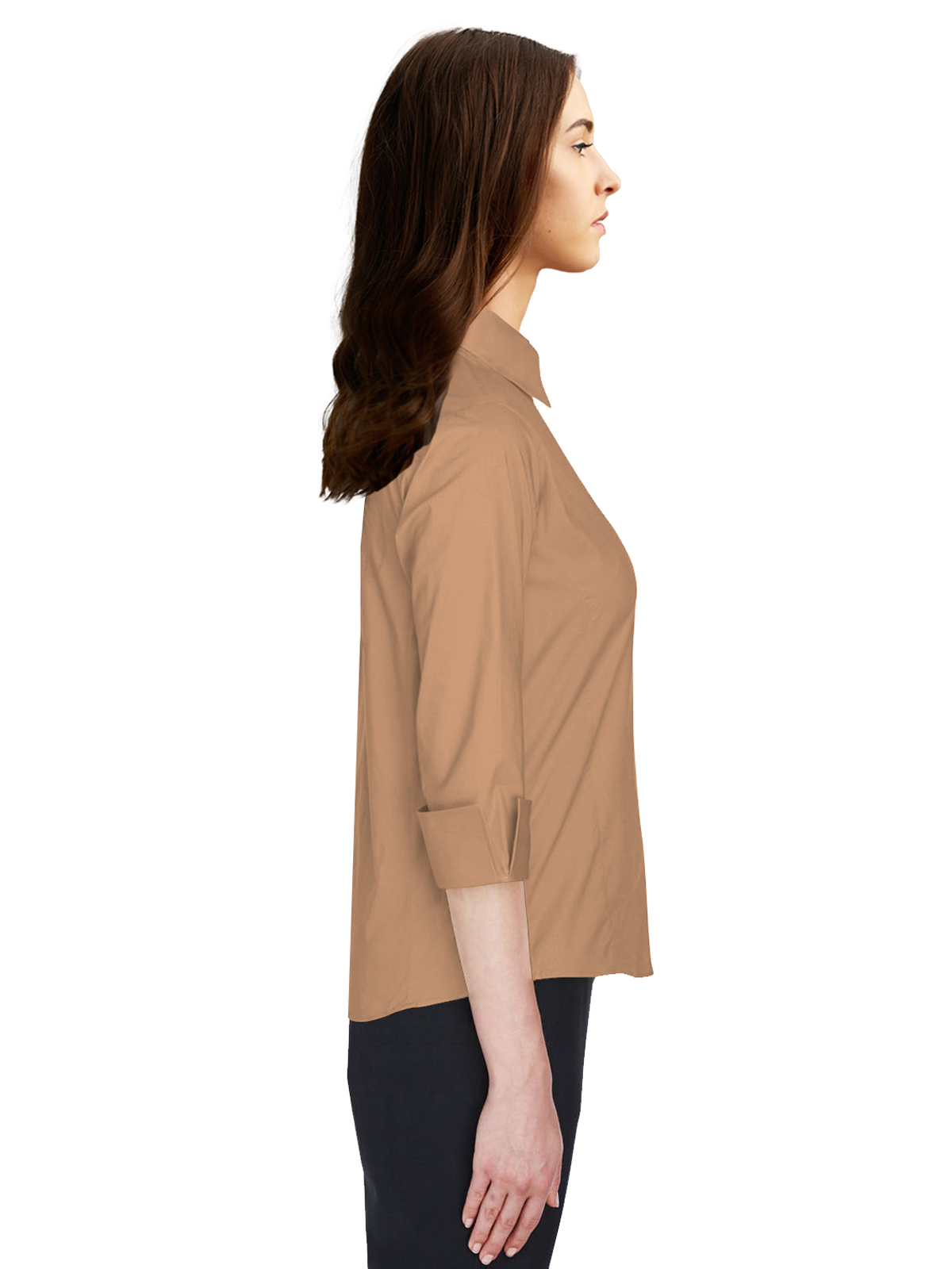Blue Generation - Women's Pocketless 3/4-Sleeve Poplin Shirt 3
