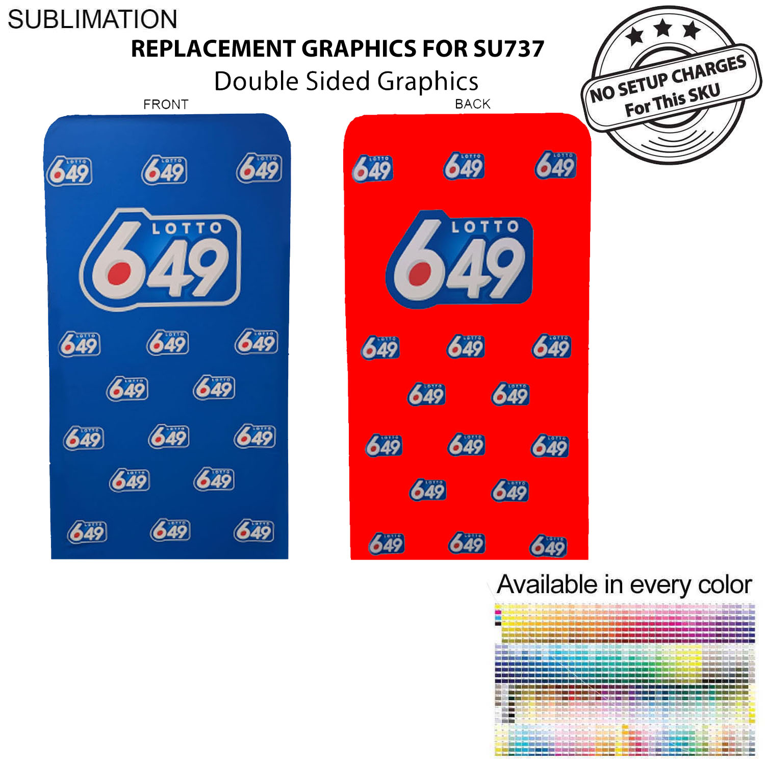 24Hr Express Ship -Replacement Graphics Double Sided 4'W x 90"H EuroFit Tension Fabric Slip on cover