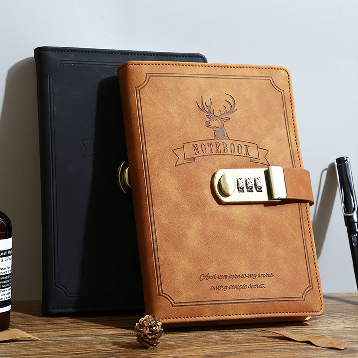 A5 Size PU Leather Notebook W/ Lock 2