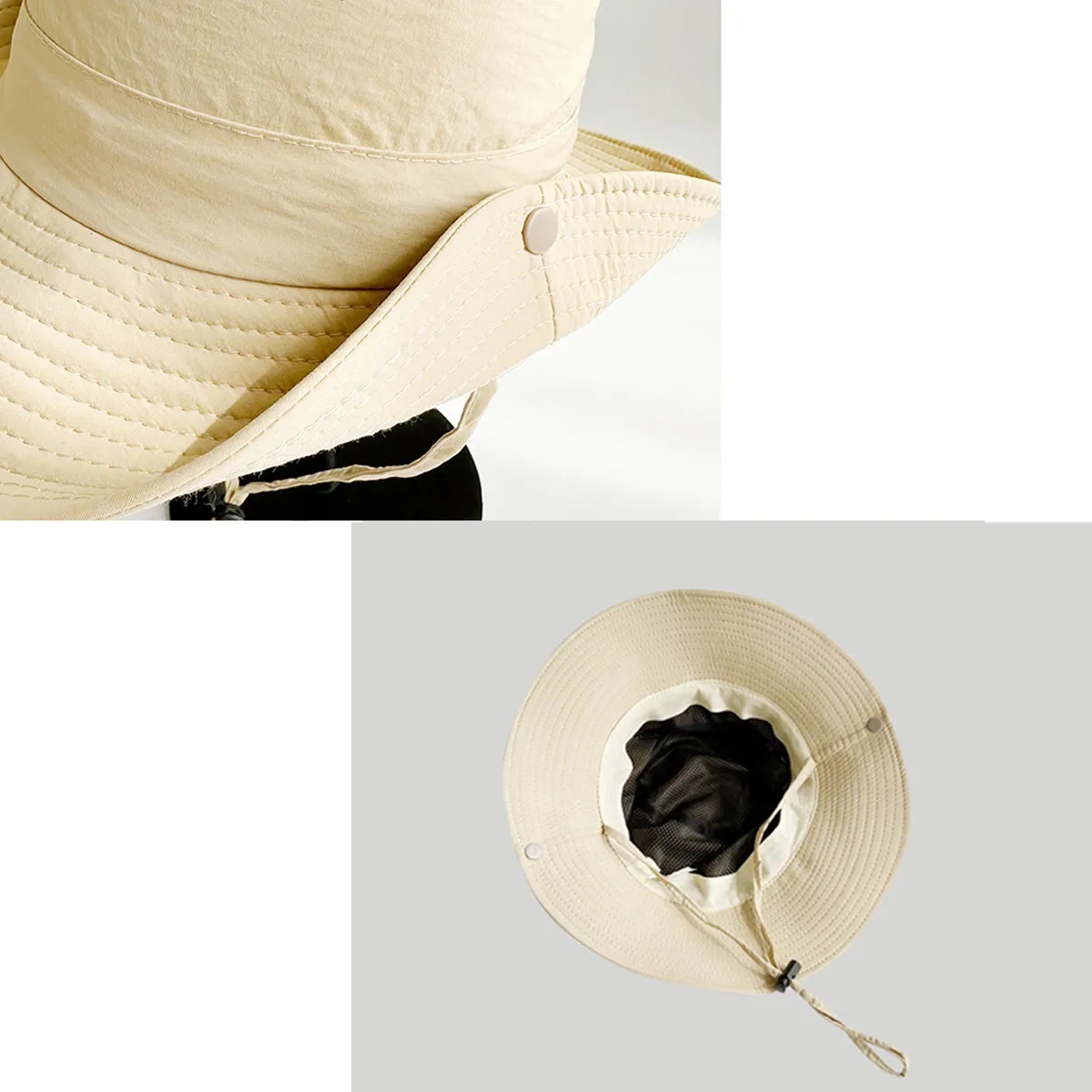 String Brim Sun Protection Outdoor Camping Summer Bucket Hat 4