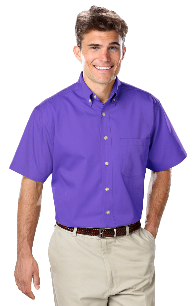 Men's S/S 100% Cotton Twill Shirt 45