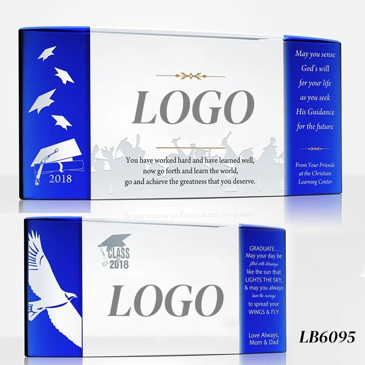 Crystal Desk Decor Display Trophy Award Religious Gift 1