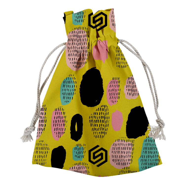 Wide Vibrant Cotton Drawstring Pouch 8