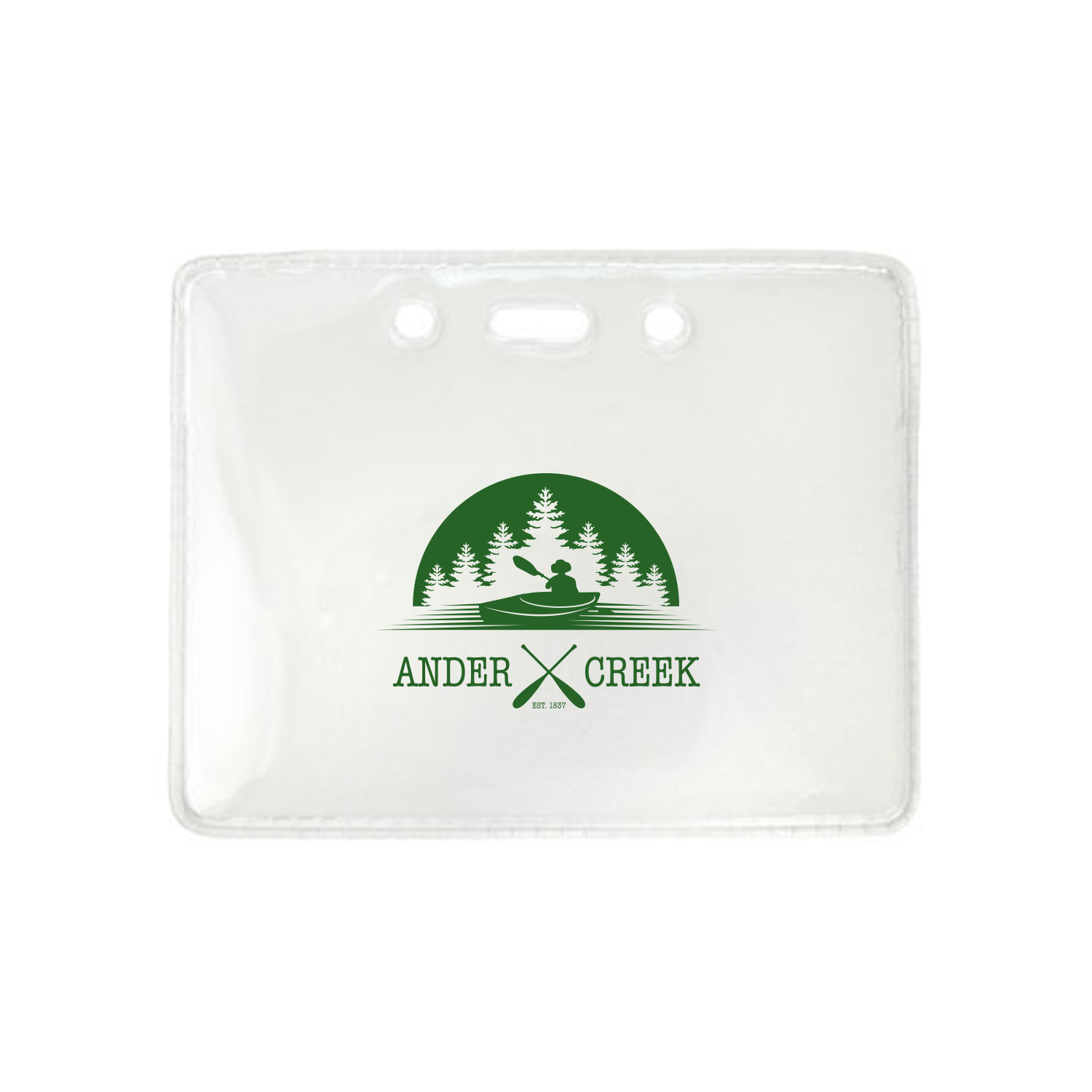 3.80" W x 3.00" H - Horizontal Anti-Static Clear Vinyl Badge Holder (1 Color Imprint) 2