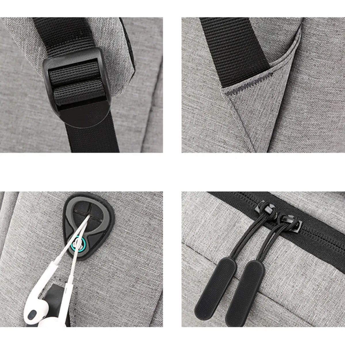 15.6 Inch Canvas Large Capacity Laptop Backpack with USB 5