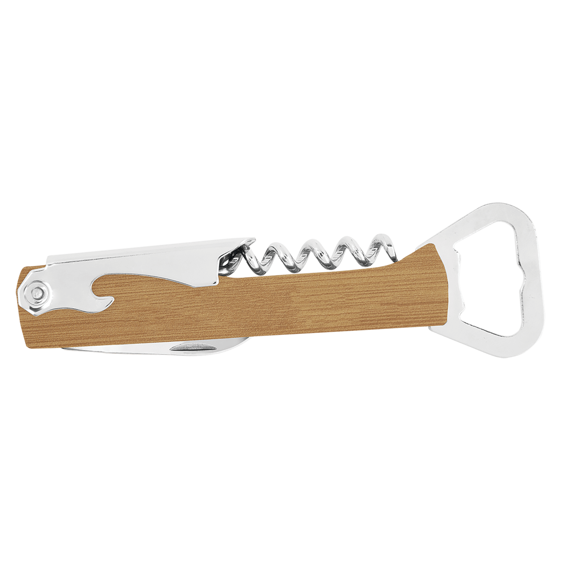 Bamboo Leatherette Wine Bottle Opener 3