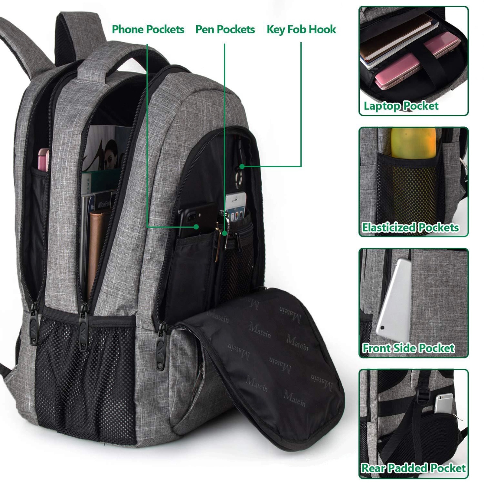 15.6 Inch Laptops Backpack With Usb Charging Port 3