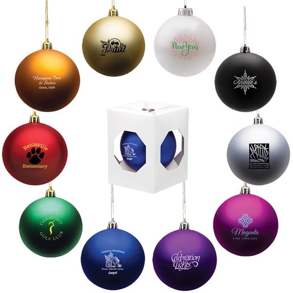 2.36" Giveaway Shatter Resistant Ornaments w/Strings 1