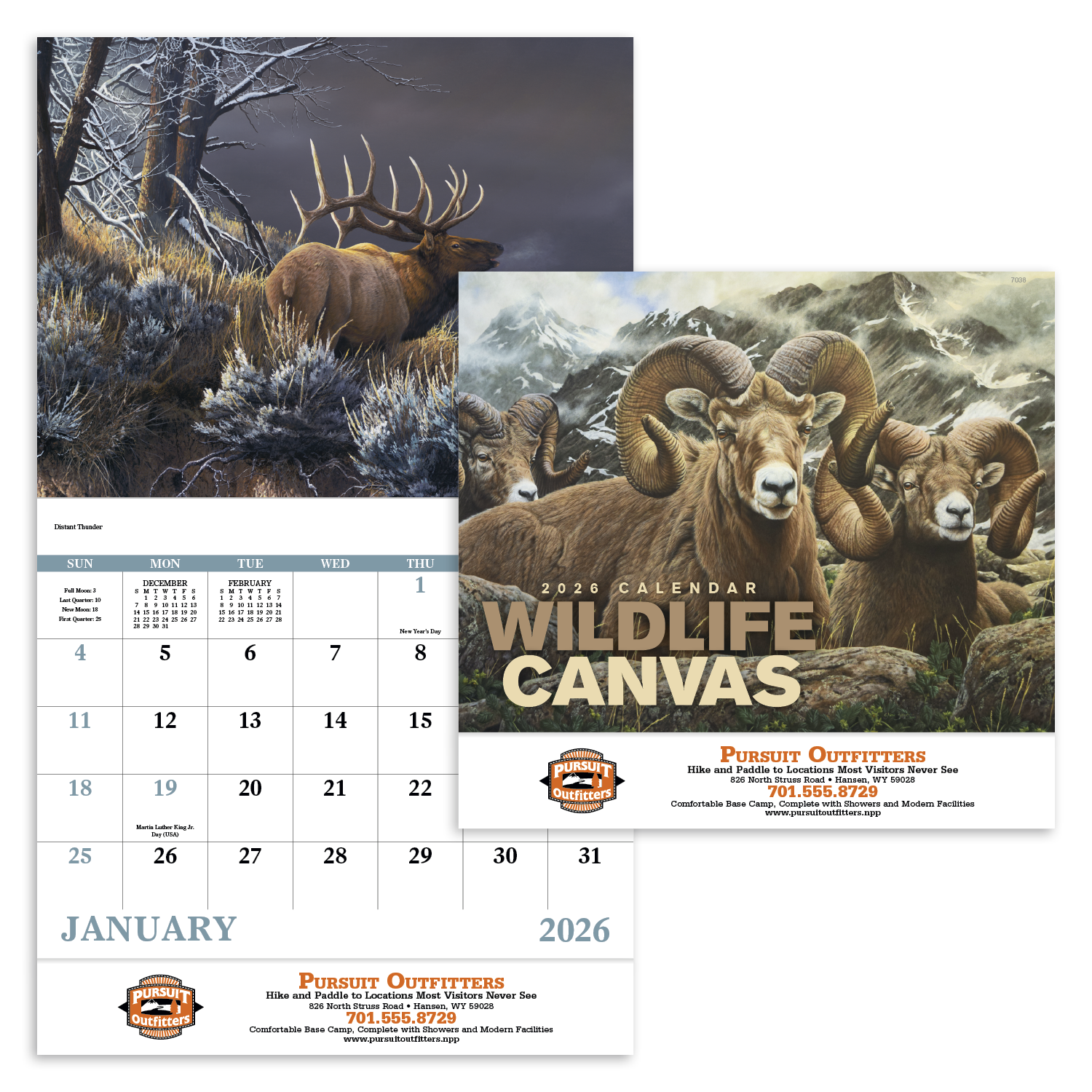 Good Value™ Wildlife Canvas - Stapled Calendar 2