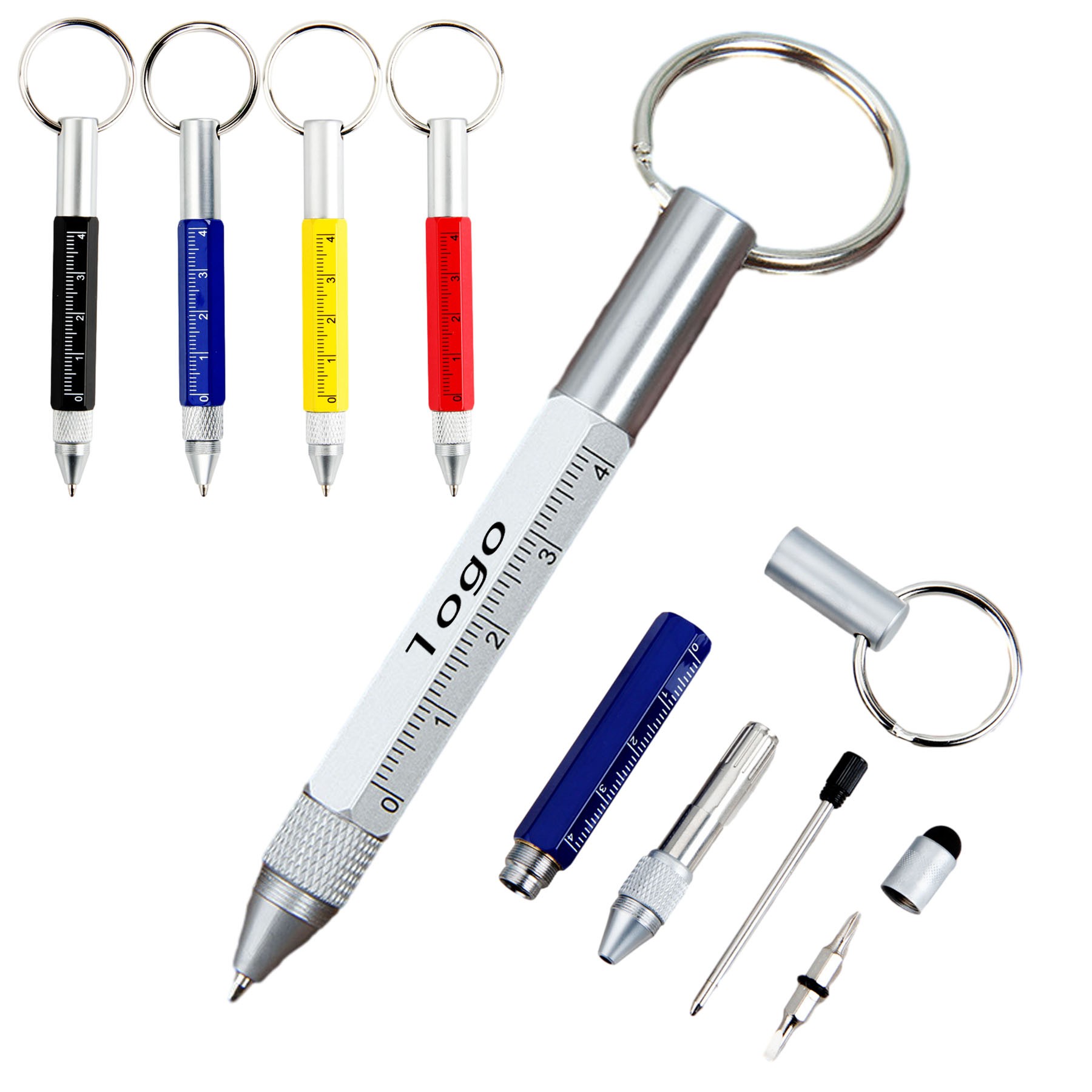 6 In 1 Multifunction Key Ring Tech Tool Pen 2