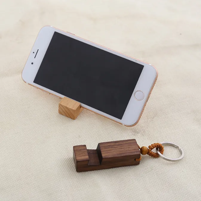 Wood Phone Stand With Key Chain 2