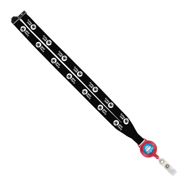 IMPORT 3/4" Polyester Lanyard with Retractable Badge Reel and IPH7 back of neck convenience release. 175
