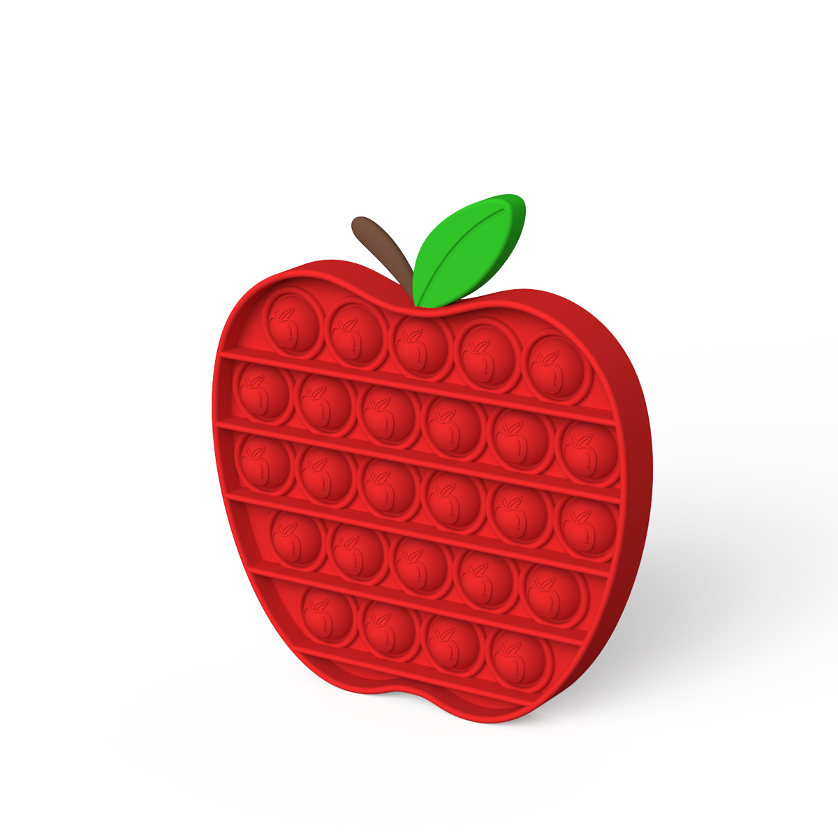 Red Apple Shape Silicone Pops Bubble Sensory Fidget Toy 9