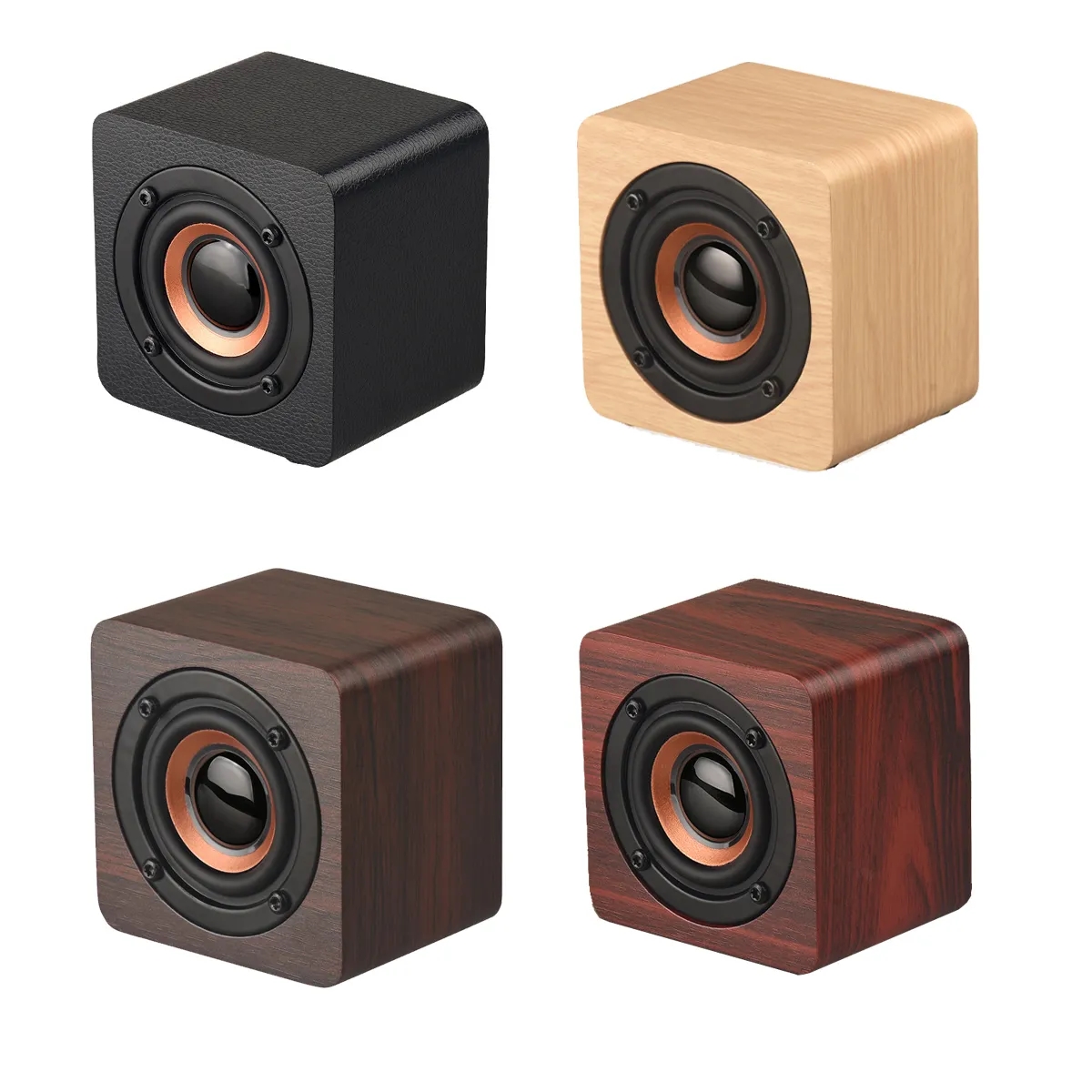 Mini Wooden Retro Portable BT Wireless USB-Powered Speaker 4