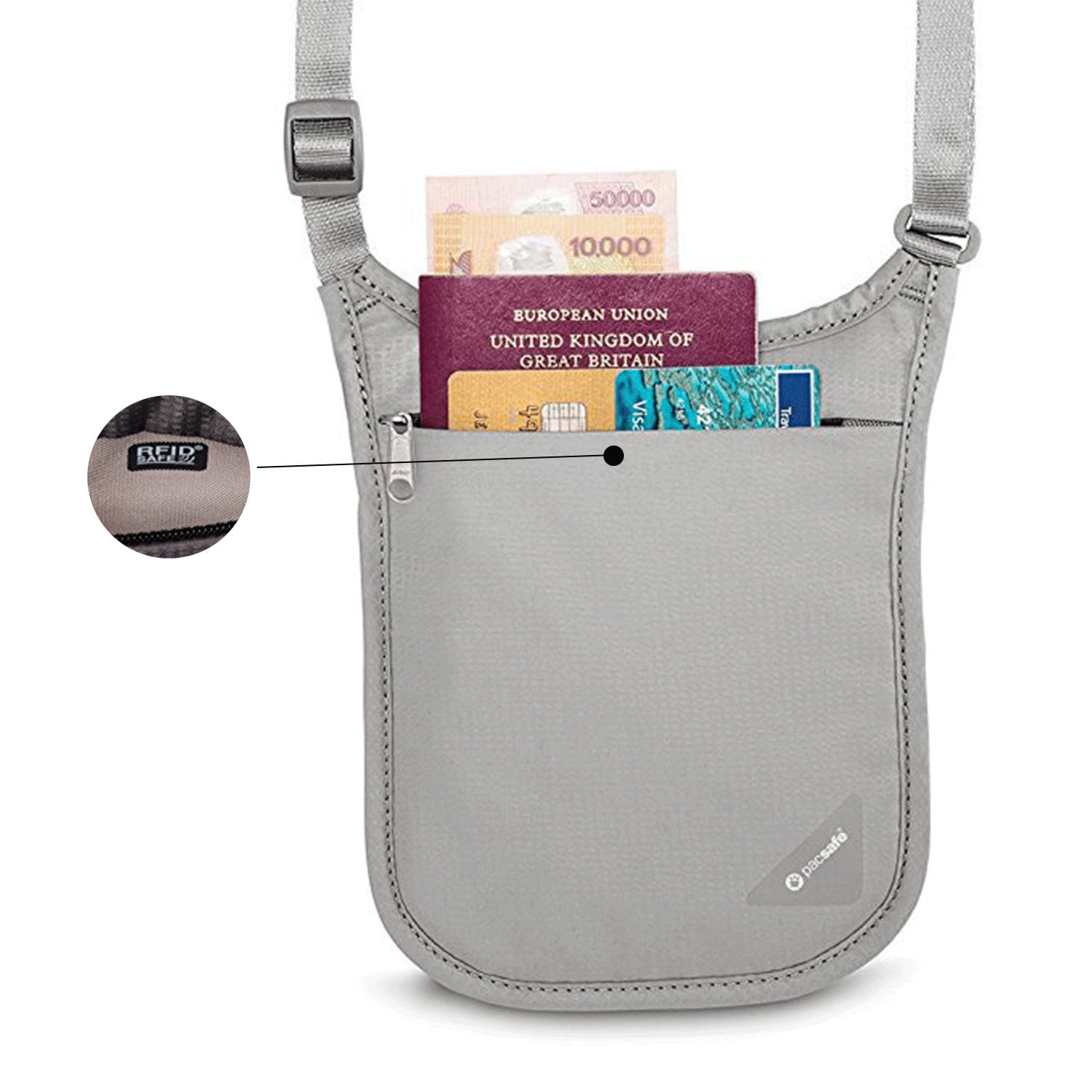 Anti-Theft Rfid Blocking Id Card Pouch Nylon Crossbody Bag 4