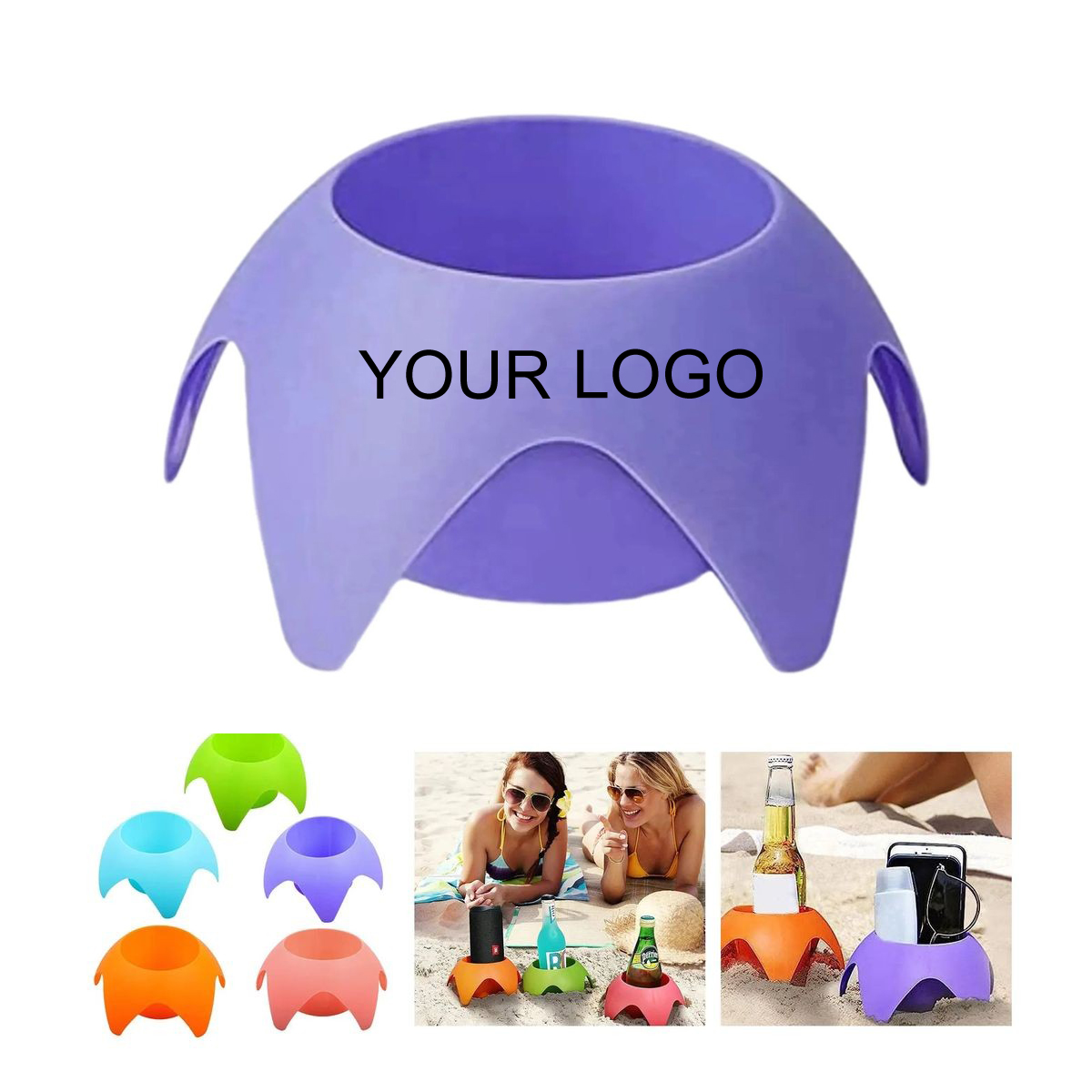 Beach Sand Cup Holders Drink Coasters Set with Stackable Design 2