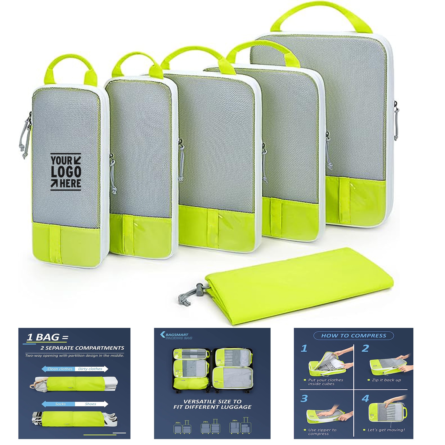 Travel Essential Expandable Luggage Compression Packing Cube Lightweight Packing Organizer Suitcase 2